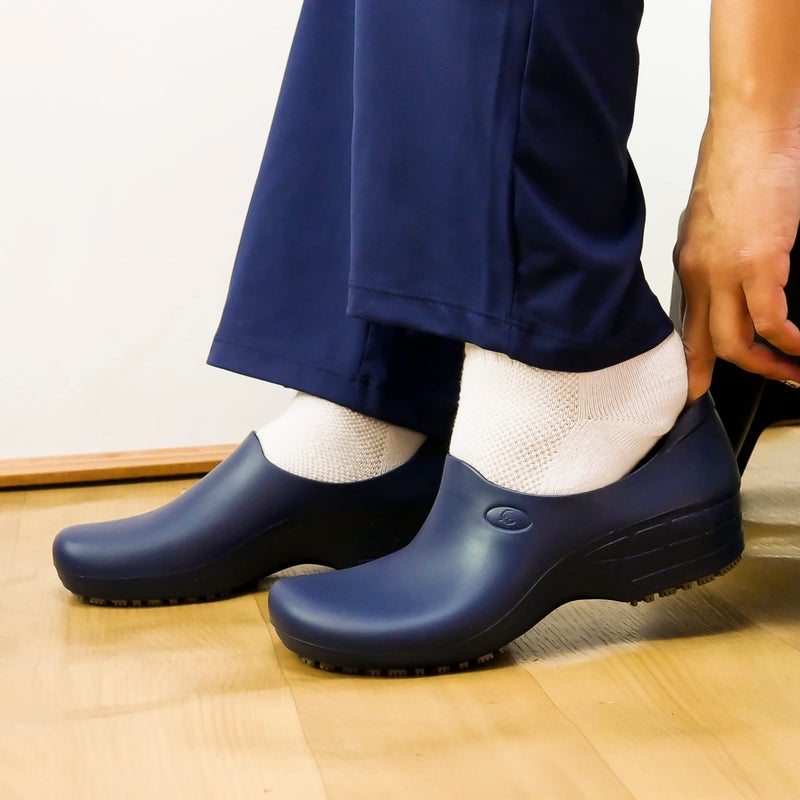 Sticky SSW-US-AZM-9 Nursing Shoes Women - Chefs - Kitchen - Nurses - Clogs for Work - Waterproof Non Slip (Navy Blue, 9) - Image 3